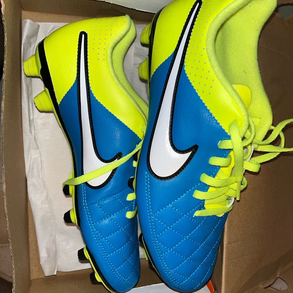 Nike Vibrant Blue and Yellow Cleats